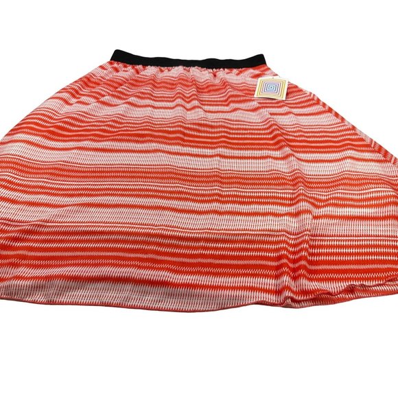 LuLaRoe Women's Size XL Skirt Lola A-Line Circle Striped Orange White New - Picture 1 of 12